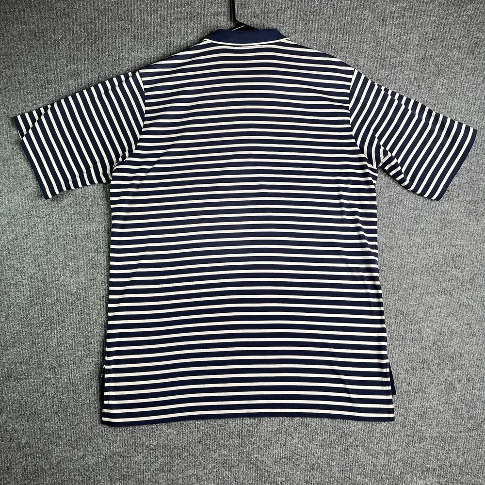 Vintage Polo Golf Ralph Lauren Polo Shirt Mens XL Blue Striped Embroidered Logo‎